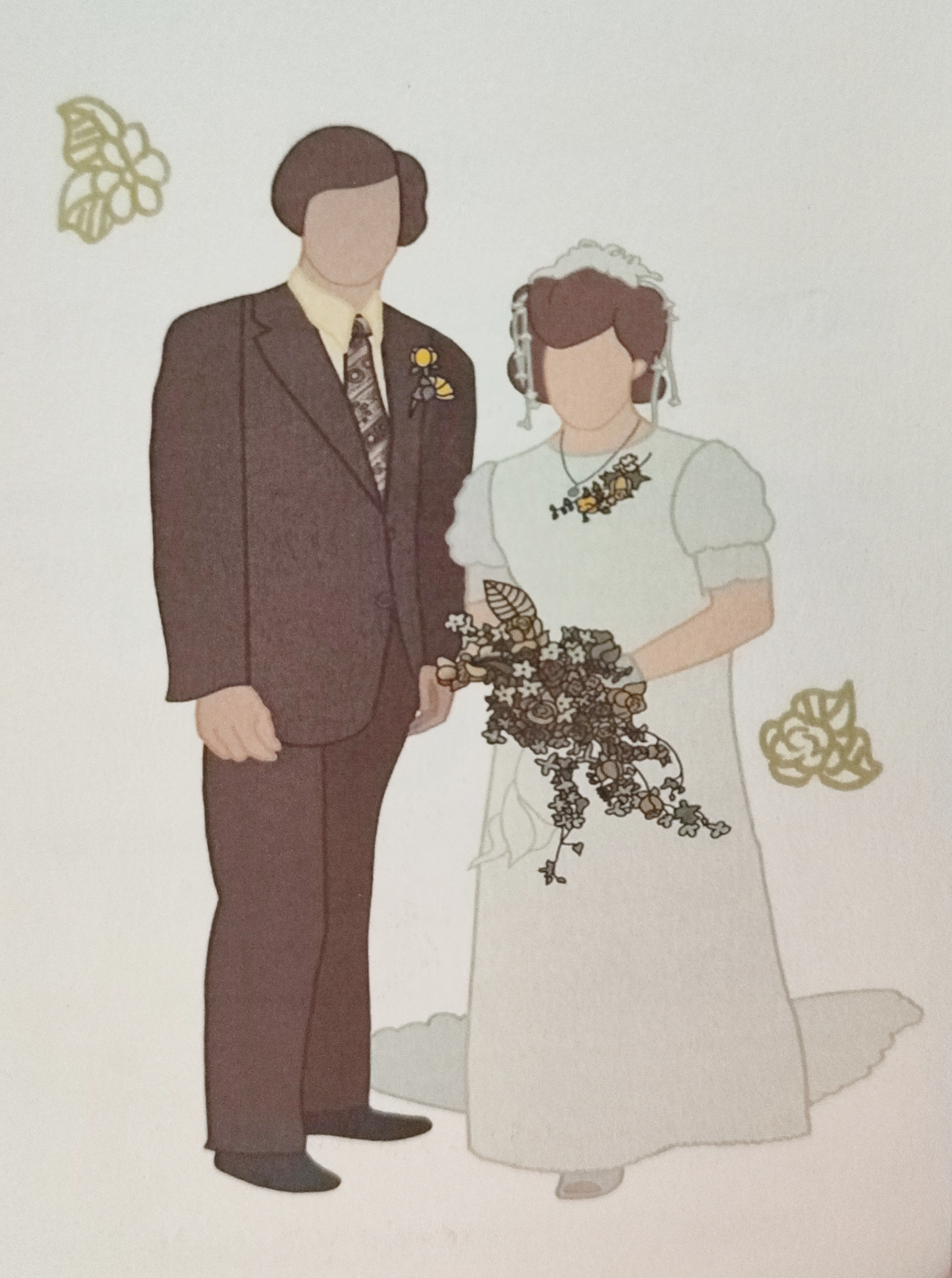 Digital drawing wedding picture
