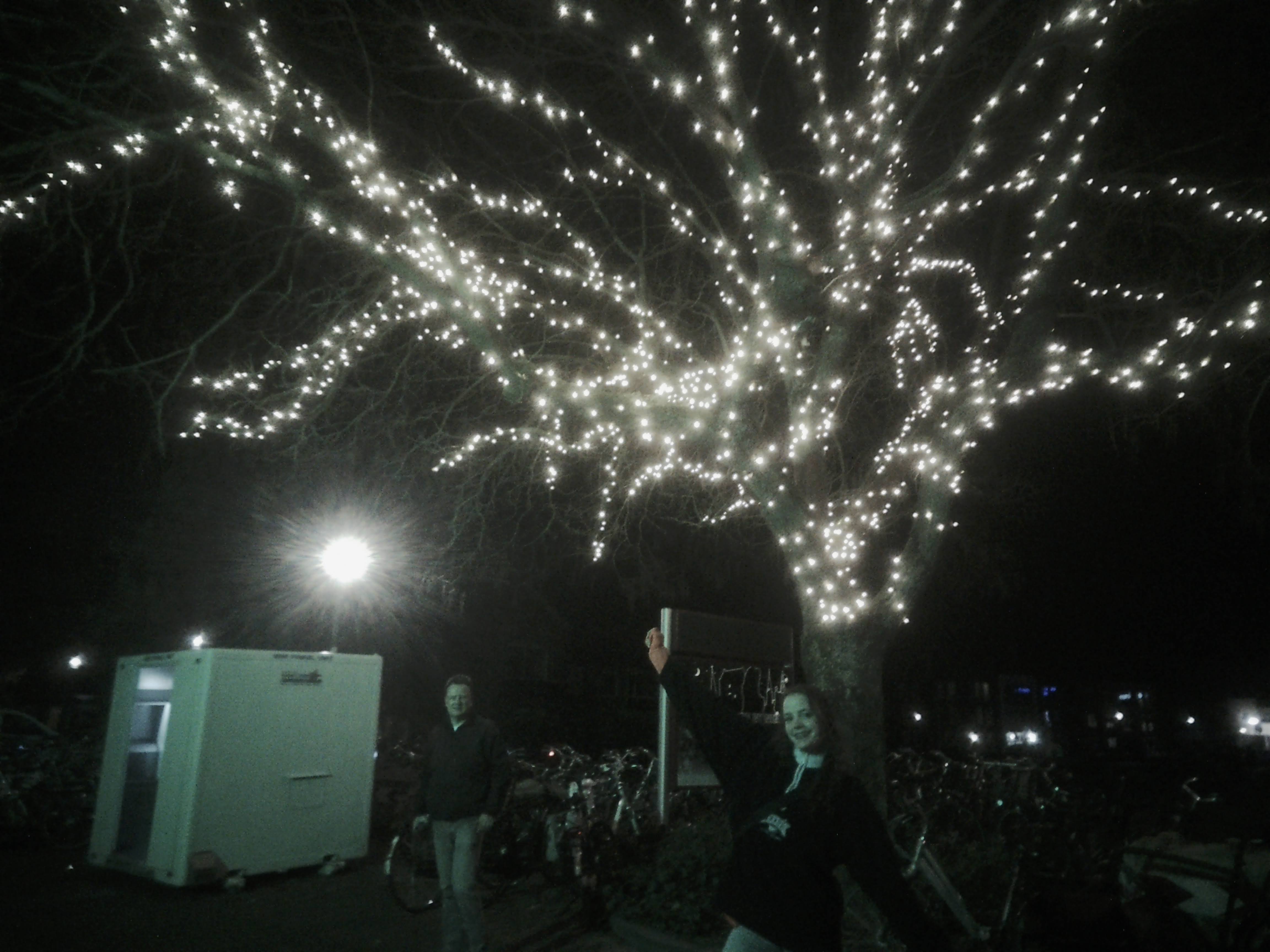 Me in front of a decoraded tree