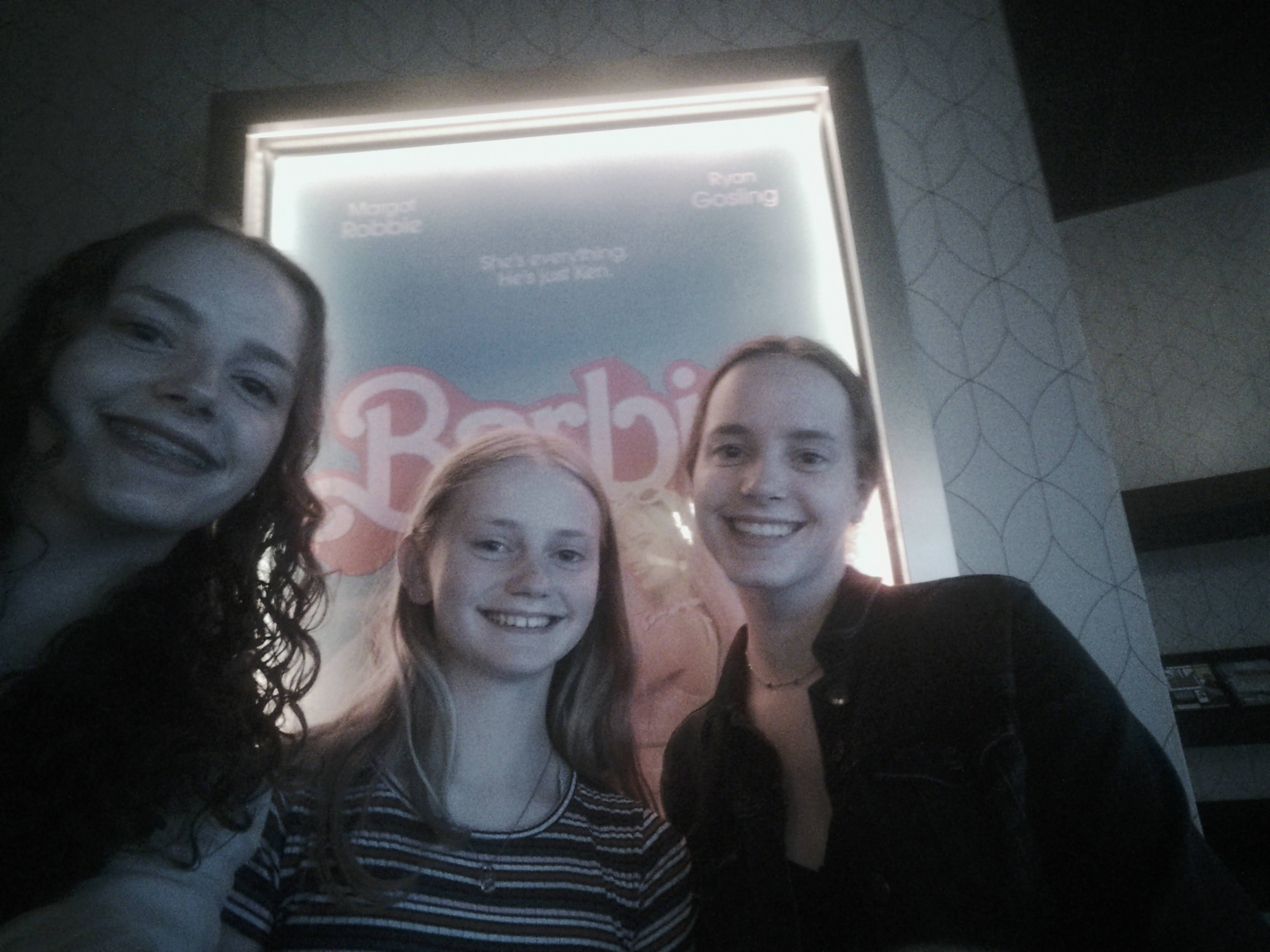 Me and my sisters at the barbie movie