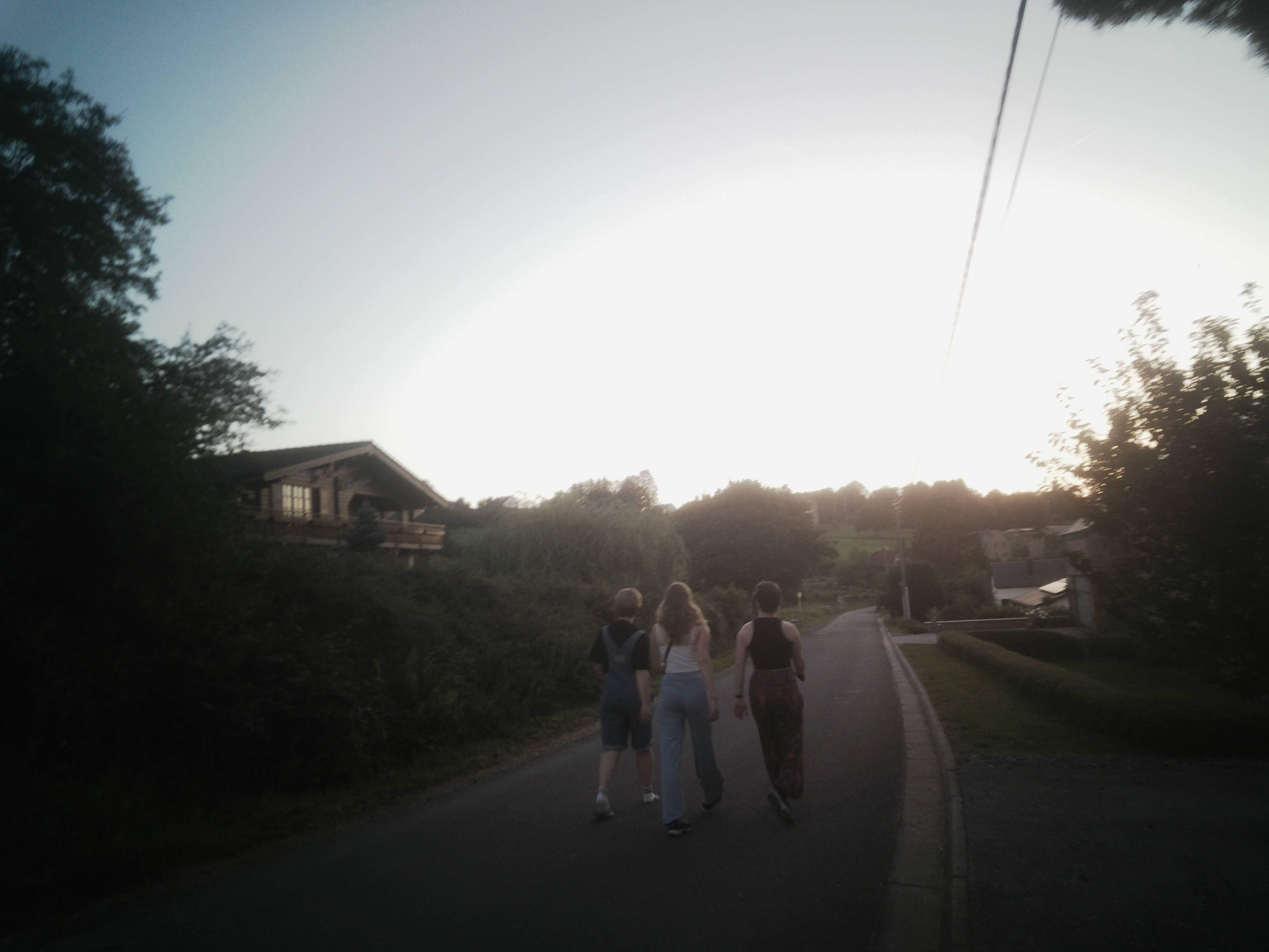 Late night walk with friends