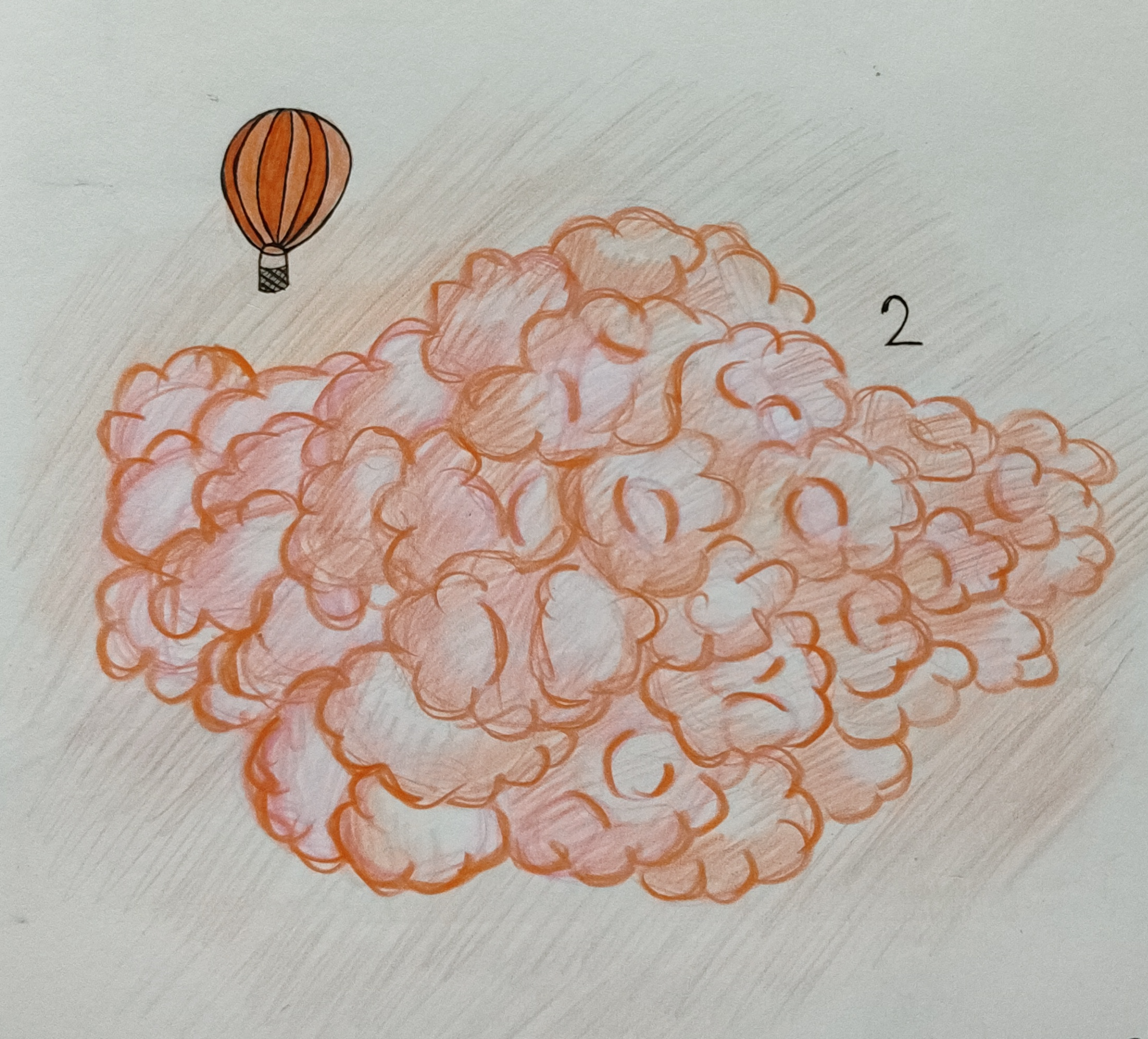 Wolken tekening oranje