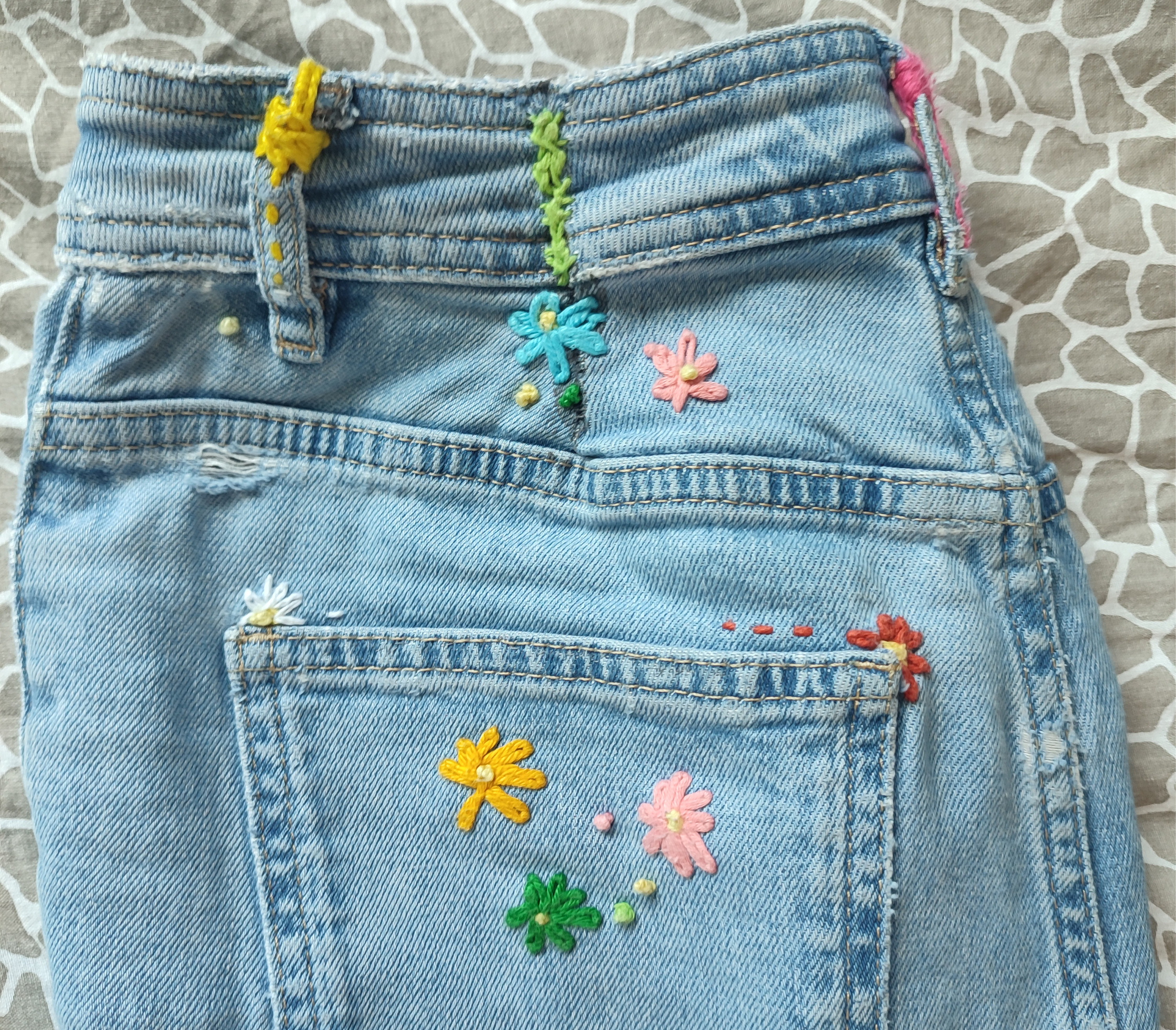 Embroidered flowers